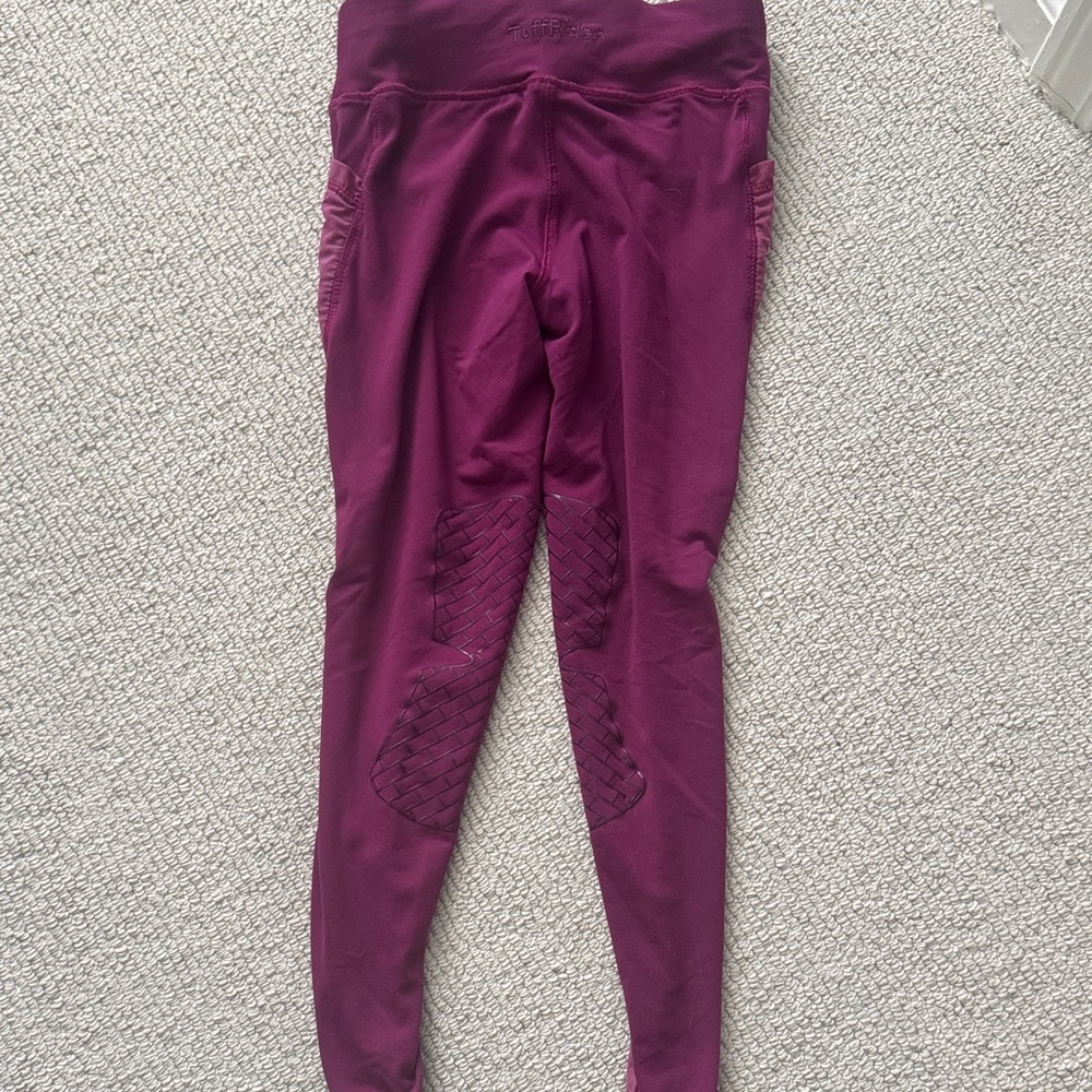 Tuffrider horse riding Magenta/Purple Equestrian Grip Breeches side pockets